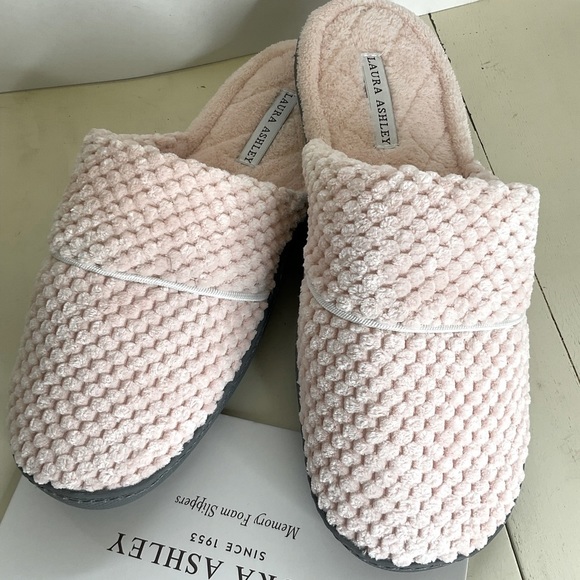 Laura Ashley Shoes Laura Ashley Pink Spa Slippers Memory Foam Slip